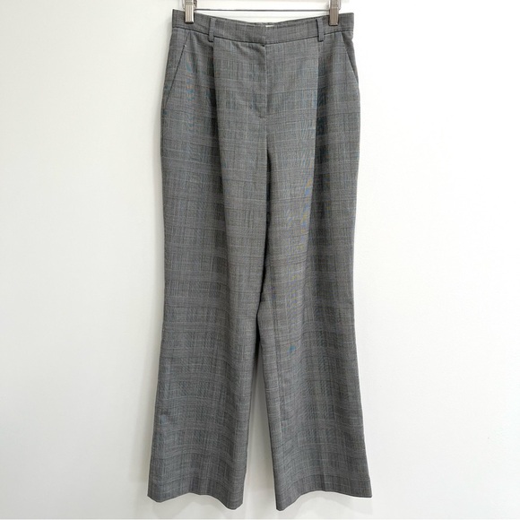 Brooks Brothers stretch wool glen plaid pleated wide leg trousers black white 4 - Picture 1 of 10